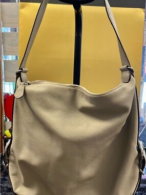 Lauren Ralph Lauren Pebbled Shoulder Hobo in Light Taupe